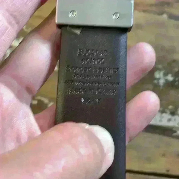 Black brown reversible, dress belt bonded leather size 40 - Picture 4 of 6